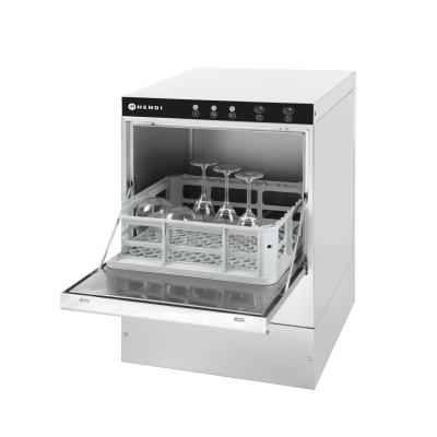 Myčka na sklo 40x40, elektromechanické řízení, HENDI, Budget Line, s odpadním čerpadlem, 230V/2800W, 470x510x(H)710mm | 233016